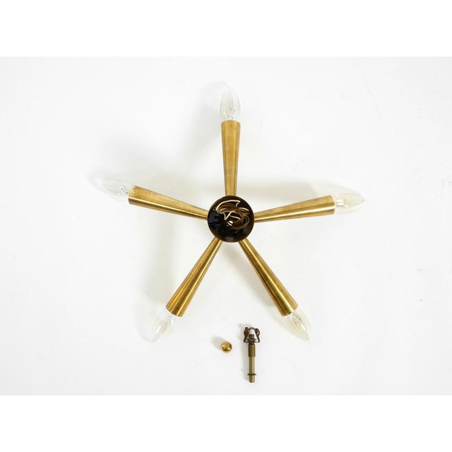 Mid-Century Modern Sputnik Brass Ceiling Lamp with Five Arms, 1950s For Sale - Image 17 of 18