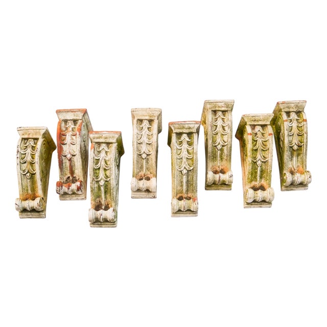 9th Century 8 Architectural Terracotta Brackets, Set of 8 For Sale