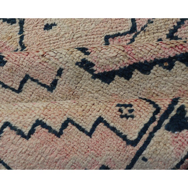 Vintage Hand Knotted Turkish Runner With Tribal Design in Muted Tones For Sale - Image 11 of 12