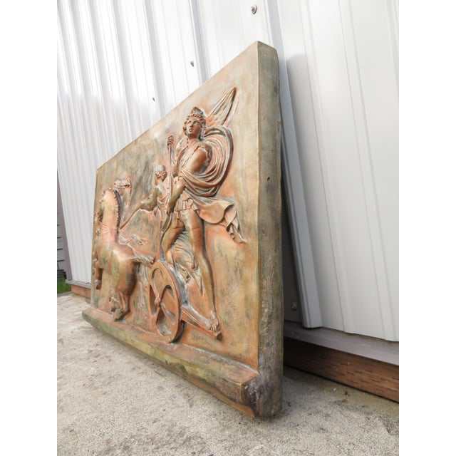 Large Mid Century Architectural Quadriga Victory Nike Greek Roman 40x25 Wall Art Sculpture ~ True Vintage ~ Commercial Size / Scale For Sale - Image 10 of 15