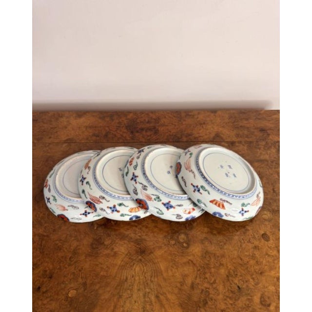 Early 20th Century Small Antique Japanese Imari Plates, 1900, Set of 4 For Sale - Image 5 of 7