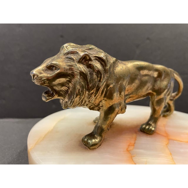 Traditional 1950s Lion Desk Sculpture For Sale - Image 3 of 8