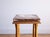 Empire style marble-top gilded plant stand or pedestal. Lovely piece with paw feet and carved details. Photos show...