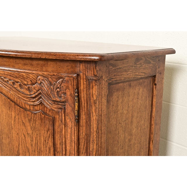 Minton Spidell French Provincial Louis XV Carved Oak Sideboard or Bar Cabinet For Sale - Image 9 of 15