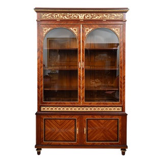 Antique Napoleon III Bookcase in Exotic Wood with Gilded Bronze Inserts, France, 19th Century For Sale