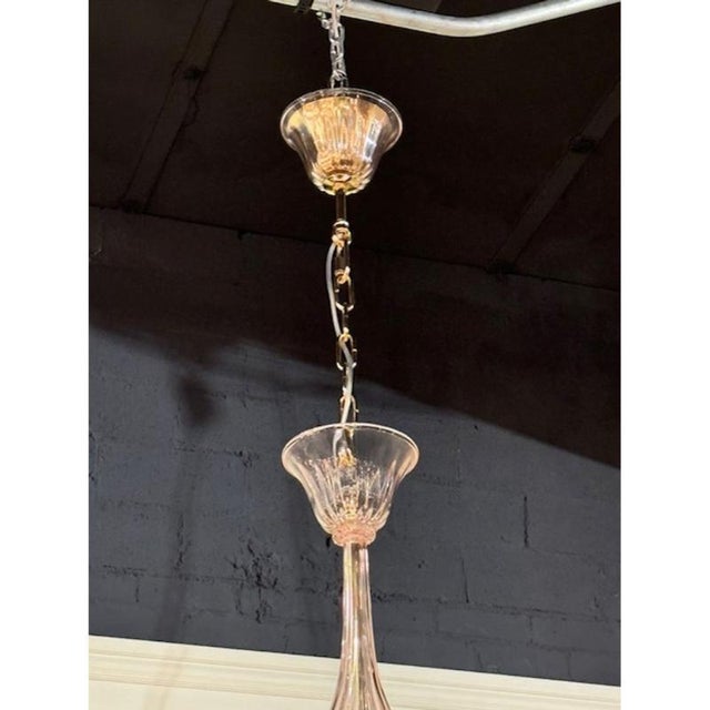 Murano Pink 8-Light Chandelier For Sale In Dallas - Image 6 of 7