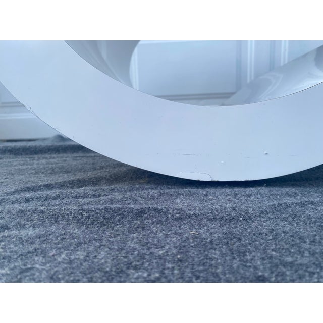 Postmodern 1970s White Laminate Waterfall Scroll Coffee Table After Karl Springer For Sale In Philadelphia - Image 6 of 9