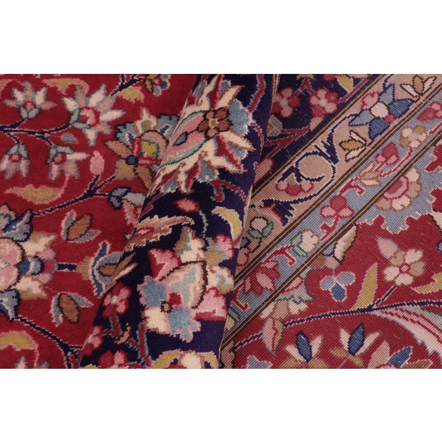 Vintage Hand-Knotted Wool Rug – 9'10" X 13'4" – Red & Blue Allover For Sale - Image 4 of 8