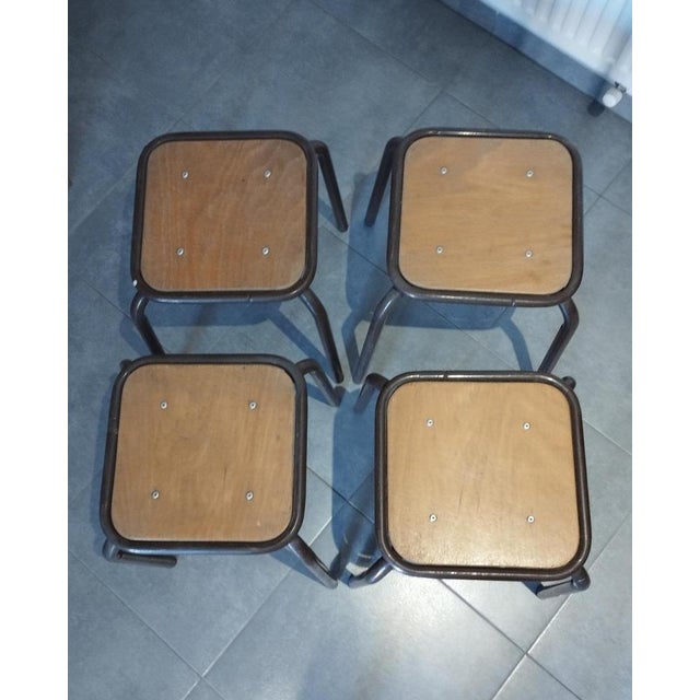 Vintage Industrial Stackable Bar Stools from Mullca, France, 1950s, Set of 4 For Sale - Image 15 of 16
