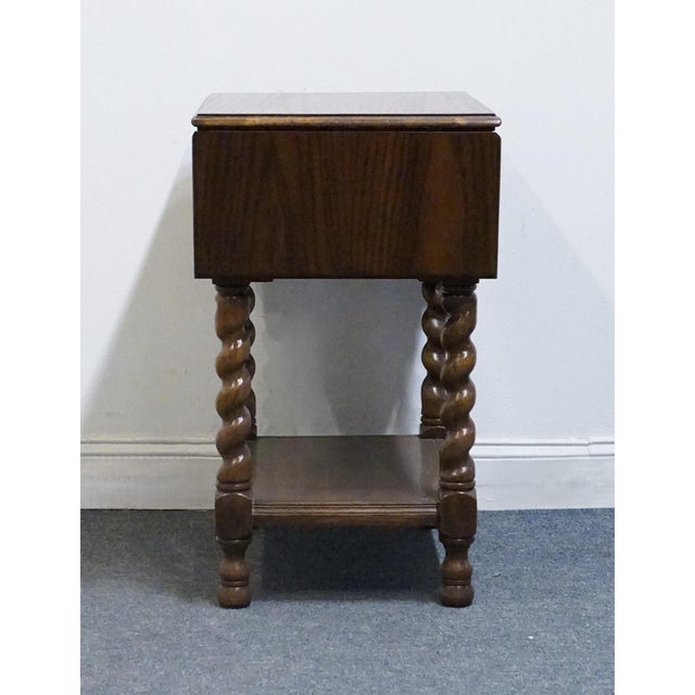 Drexel Heritage Bishopsgate Collection Solid Walnut English Tudor Style 41" Drop Leaf Accent End Table 122-602-2 For Sale - Image 15 of 17