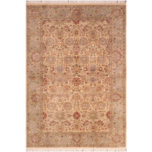 Shabby Chic 1990's Pak-Persian Beige/Taupe Wool Rug - 6'0'' X 8'10'' For Sale - Image 9 of 9