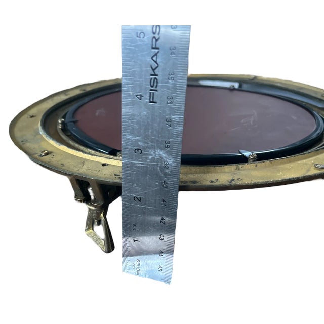 Vintage Brass Porthole Mirror Äî 11.5Äù Round Nautical Wall Mirror For Sale In Jacksonville, FL - Image 6 of 6