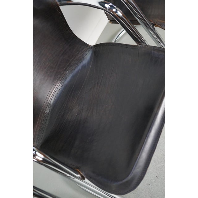 Brown Leather Dining Chairs, 1970s, Set of 4 For Sale - Image 12 of 17
