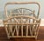 Mid 20th Century Glazed and Whitewashed Bamboo Rattan Magazine Rack For Sale - Image 5 of 9