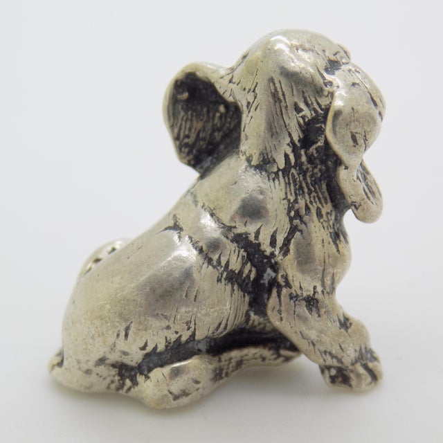 Vintage Italian Handmade Genuine Silver 800 Puppy Dog Figurine, 1970s For Sale - Image 6 of 12