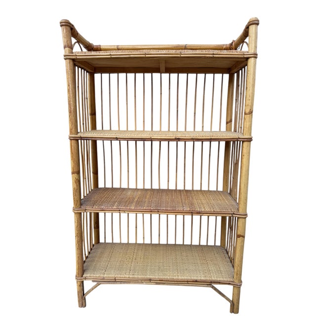 Brown Vintage Wicker Shelf, 1960s For Sale - Image 8 of 11