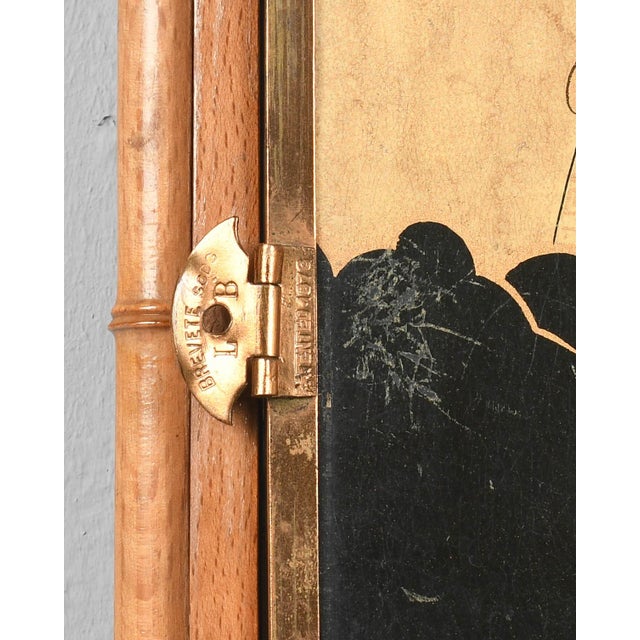 Glass 19th Century French Faux Bamboo Tri-Fold Mirror For Sale - Image 7 of 10