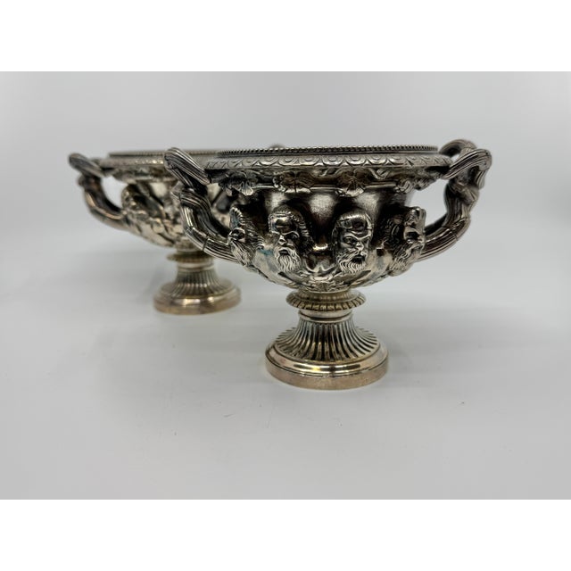 Pair 19th Century Grand Tour Neo Classical Silver Plated Warwick & Albani Urns For Sale - Image 9 of 18