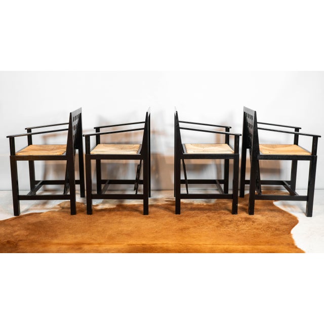 1980s Cassina Ds4 Armchairs by Charles Rennie Mackintosh - Set of 4 For Sale In Boston - Image 6 of 18