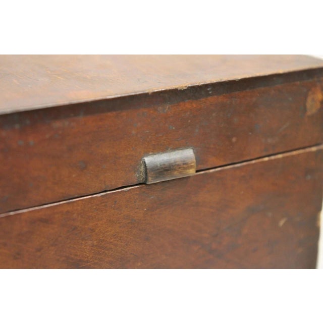 Antique English Victorian Dovetailed Walnut Tea Caddy Small Desk Trinket Box For Sale - Image 4 of 12