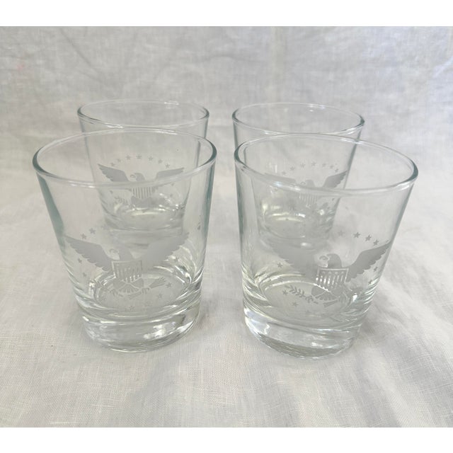 Vintage Set of 4 American Federal Double Old Fashion Glasses For Sale - Image 4 of 4