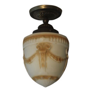 Early 20th Century Embossed Empire Style Ceiling Luminaire For Sale