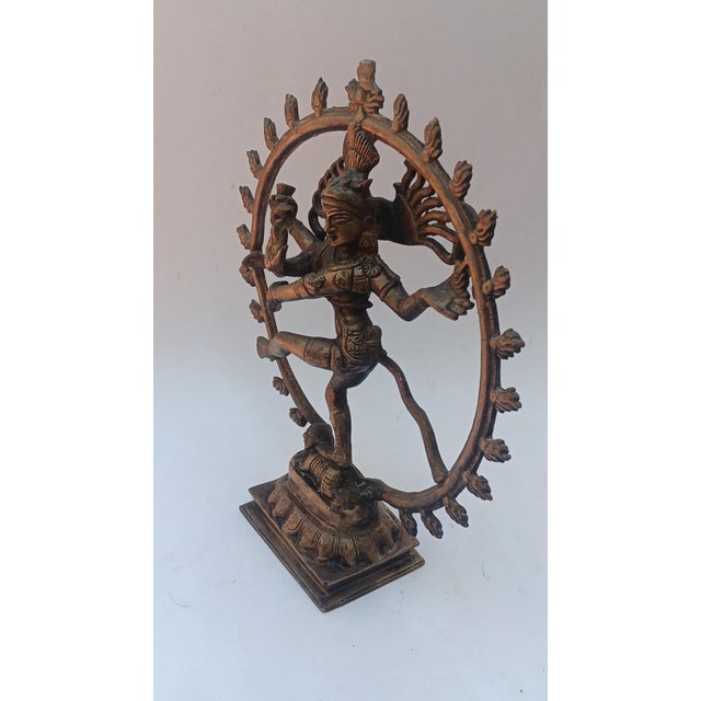 Vintage Shiva Nataraja Bronze Sculpture, 1920s For Sale - Image 3 of 5