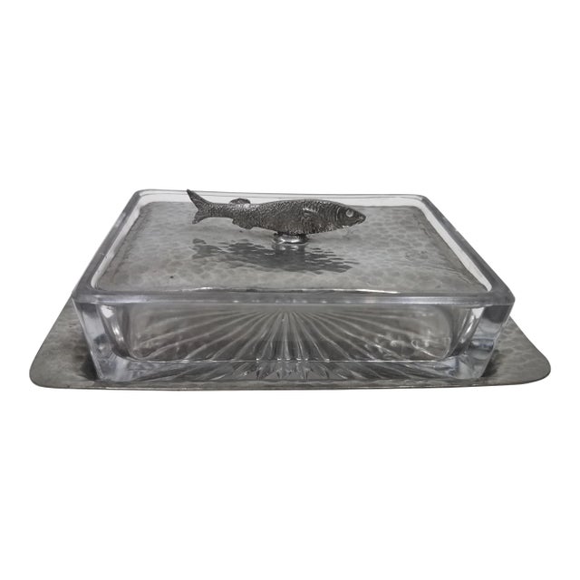 Antique English Pewter Sardine Dish - Circa 19th Century For Sale