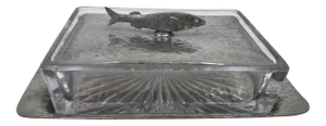 Antique English Pewter Sardine Dish - Circa 19th Century