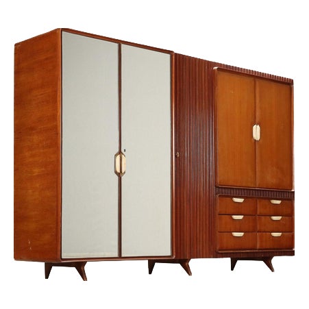 Wardrobe with Mirror, 1950s For Sale
