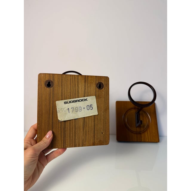 Brown Wall Hooks in Teak by Sudbrock, Set of 2 For Sale - Image 8 of 11