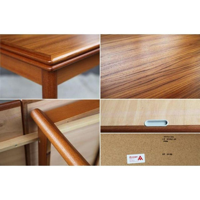 1960s Mid Century Danish Modern 8 Foot Teak Draw Leaf Table For Sale - Image 4 of 14