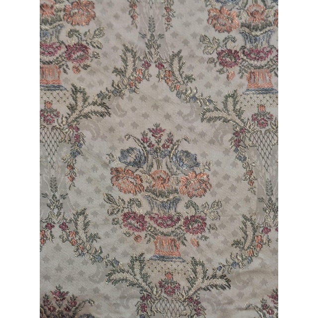 Mid 20th Century Vintage French Aubusson Style Floral Jacquard Tapestry Fabric Panel For Sale - Image 5 of 6