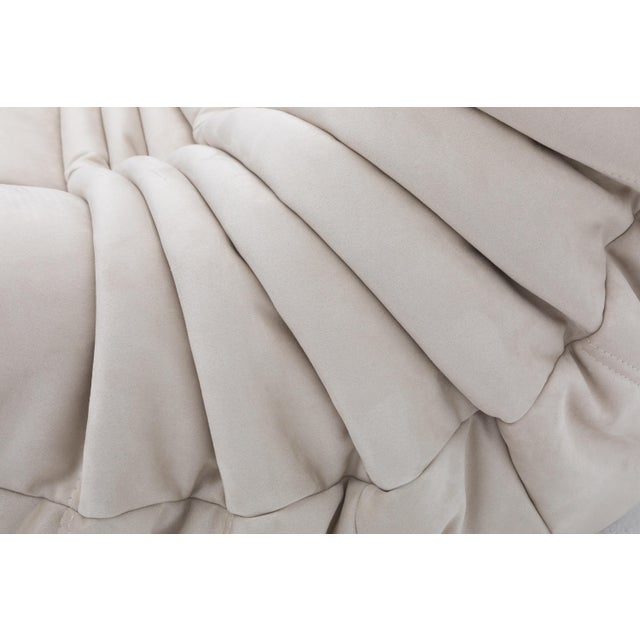 Ligne Roset Vintage Togo Fireside Chair in Soft Ivory Microfibre Restored For Sale - Image 10 of 15