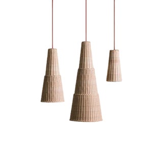 Seia Pendant Lamps by Maurizio Bernabei for Bottega Intreccio, Set of 3 For Sale