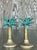 Vintage Coastal Patinated Metal Palm Tree Candlesticks- Set of 2 For Sale - Image 4 of 11