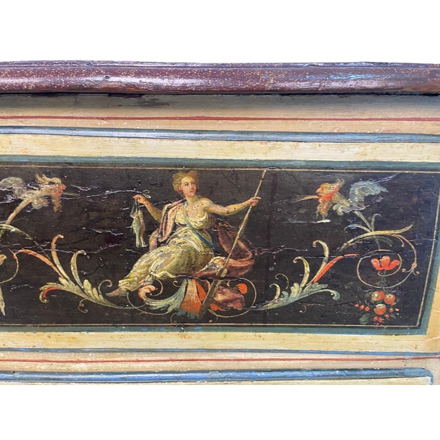 18th Century Italian Neoclassical Paint Decorated Commode For Sale - Image 10 of 18