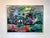 This artwork features a solitary panda set against a vibrant, abstract landscape filled with dynamic brushstrokes and...