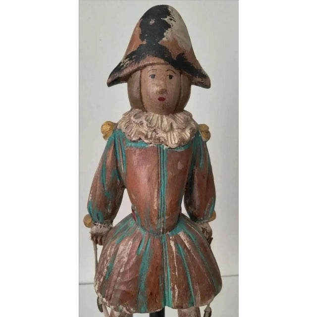 1980s Vintage Sarreid Ltd. Wood Court Jester Sculpture For Sale - Image 9 of 10
