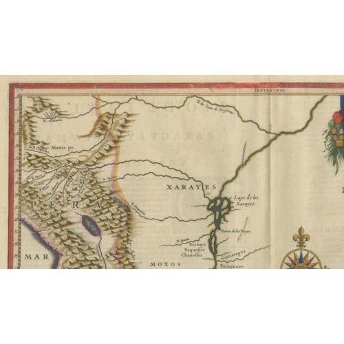 Blaeu Paraguay Map, Rio De La Plata, Antique Engraving, South America 1642 For Sale - Image 9 of 11
