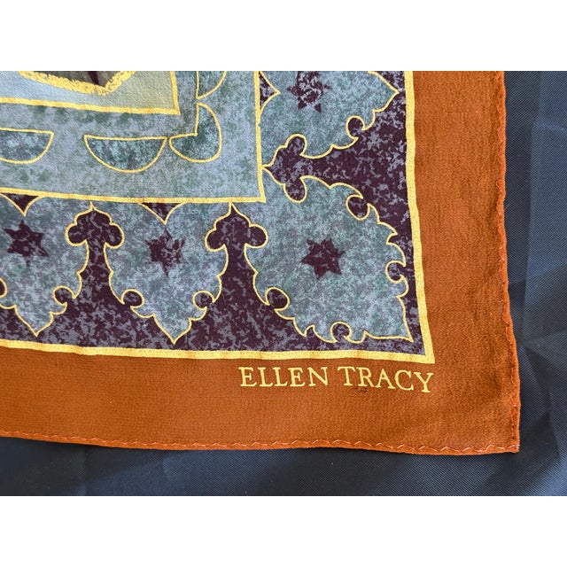 Textile Vintage Silk Scarf Designer Textile For Sale - Image 7 of 12