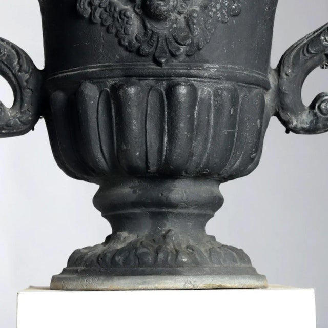 Pair of English Lead Urns For Sale - Image 11 of 12