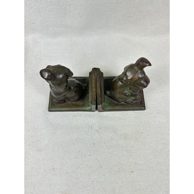 Arts & Crafts Vintage Cast Iron Terrier Bookends For Sale - Image 3 of 8