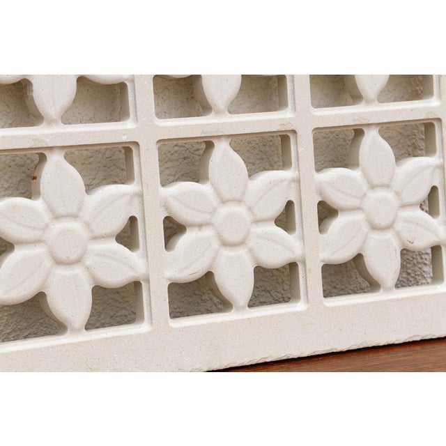 1990s Carved Stone Lotus Flower Tray For Sale - Image 5 of 7