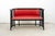 Fledermaus Sofa in Black-Finished Beech and Red Leather by Josef Hoffmann for Jacob & Josef Kohn, 1890s, in Worn...