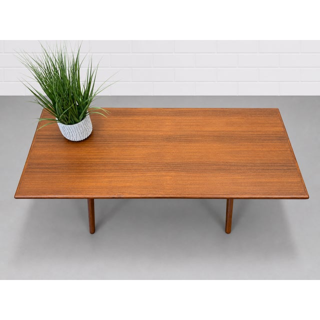 Wood Simple + Sleek Mid Century Modern Teak Coffee Table For Sale - Image 7 of 9