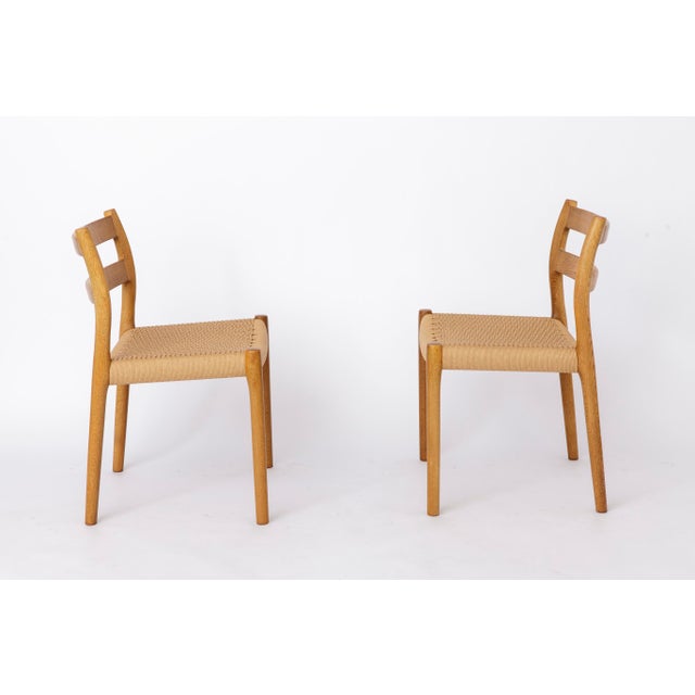Vintage Danish Model 84 Dining Chairs in Oak by Niels Otto Møller for J.L. Møllers, 1970s, Set of 4 For Sale - Image 3 of 10