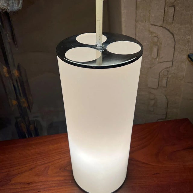 1970s 1970s White Cylinder Table Lamp Style of Kartell Italy For Sale - Image 5 of 13