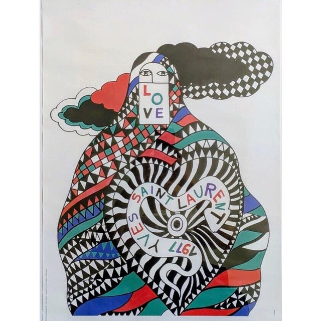 1970s Yves Saint Laurent, Love I, Color Screen Print, 1971 For Sale - Image 5 of 5