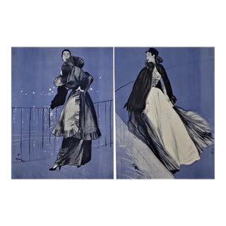 1948 Set of 2- Fashion Prints by Gruau For Sale